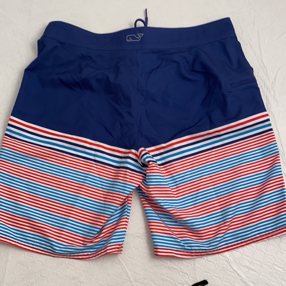 Vineyard Vines multicolor navy red white striped unlined board shorts 32 - Picture 2 of 9